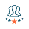 Team mit fünf Sternen